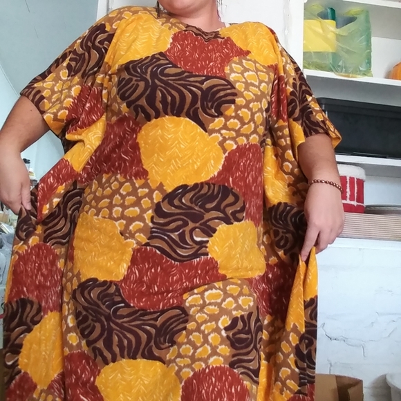 60s 70s vintage caftan thick funky colours - Picture 3 of 9